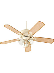 Chateaux 3-Light 52 inch Ceiling Fan in Persian White/Clear/Seeded.
